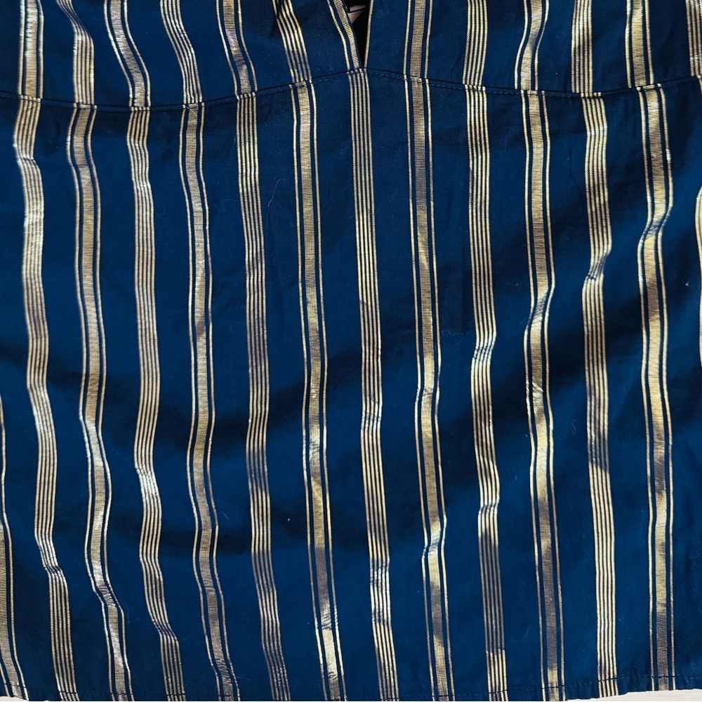 Vintage Y2K Victoria’s Secret Navy w/ Gold Stripes Woman’s Blouse Size Medium‎ - Picture 4 of 6